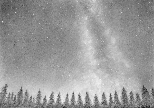 Звездное небо карандашом