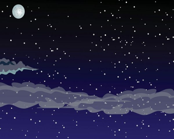Ночное небо мультяшное