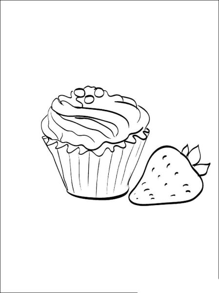 Пирожное. Раскраска