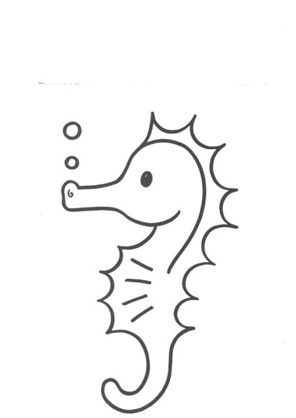 Морской конёк рисунок цветной
