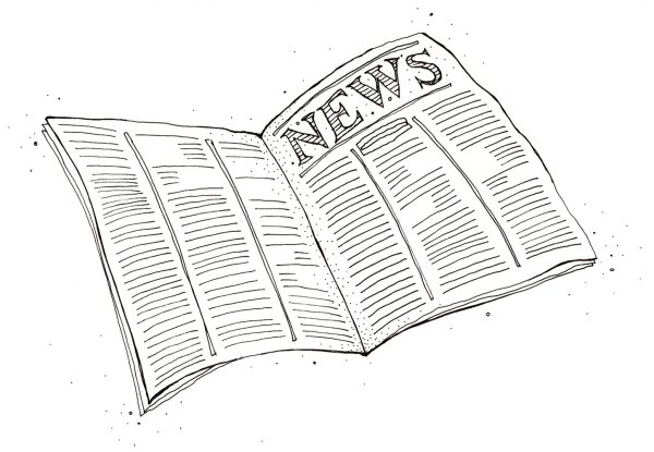 Газета рисунок карандашом