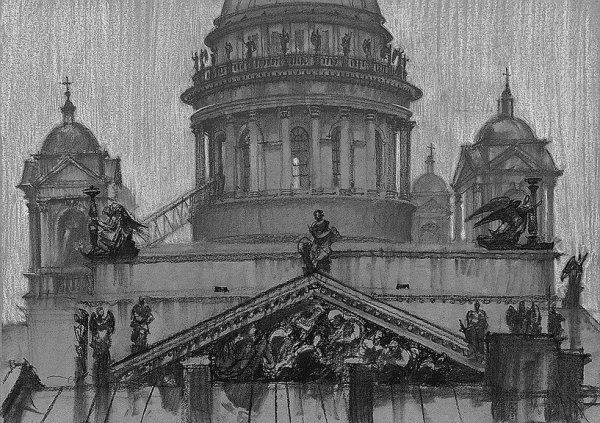 Исаакиевский собор Монферран гравюра