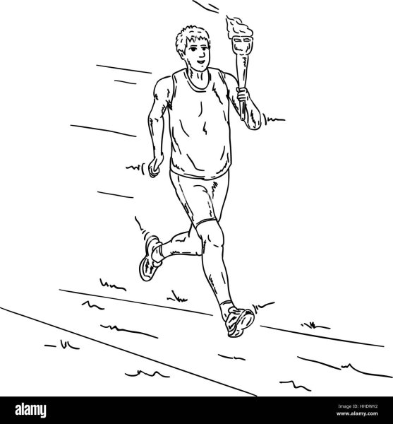 Олимпиец бежит с факелом