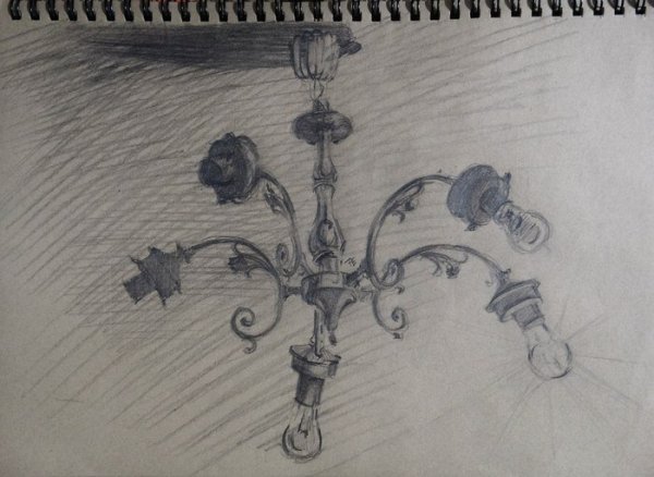 Люстра рисунок карандашом