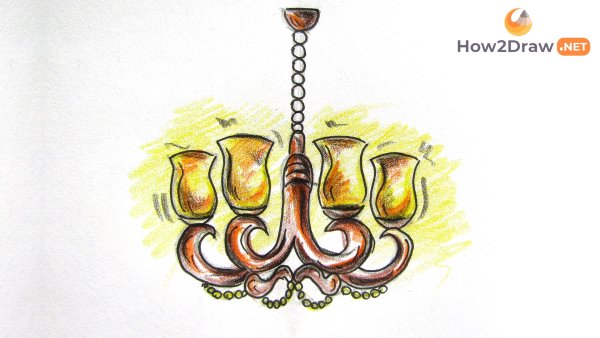 Люстра цветной рисунок