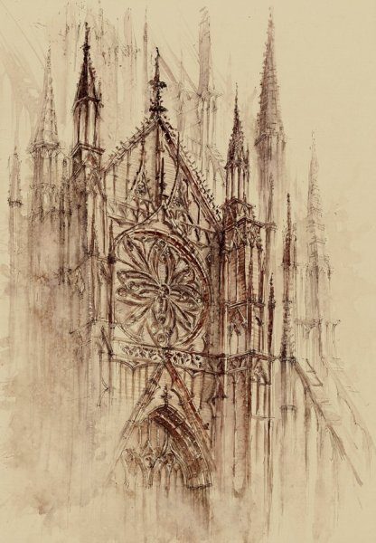 Рисунки карандашом для начинающих Готика