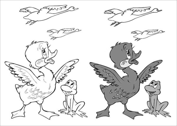 Ганс христиан Андерсен Гадкий утенок раскраска