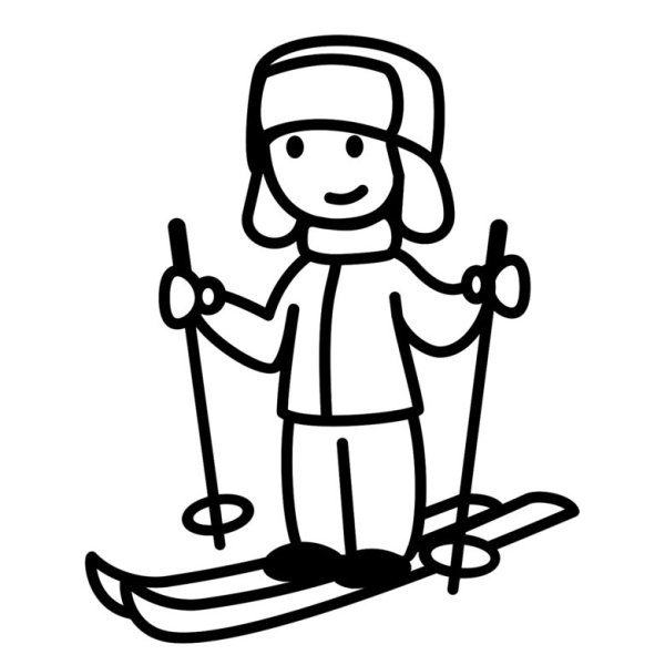 Лыжи раскраска