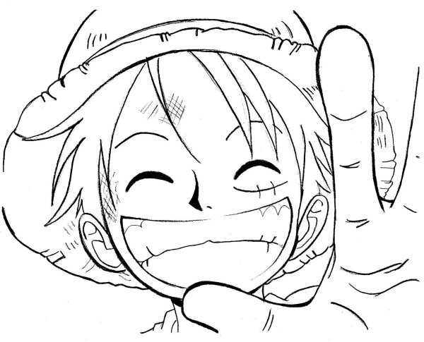 Аниме раскраска Луффи