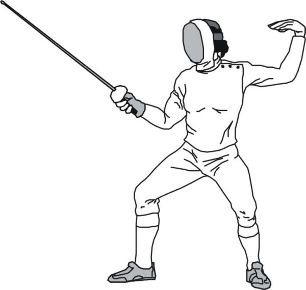 Маска фехтование фехтование вид сзади