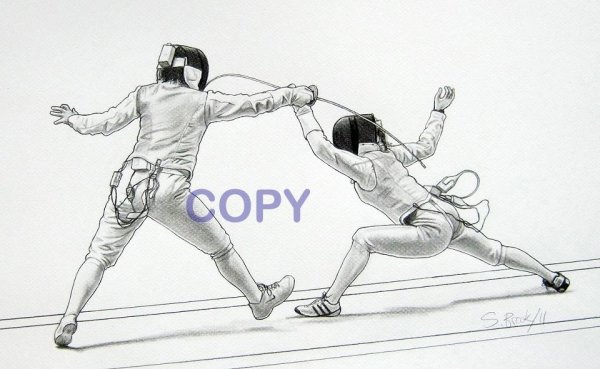 Фехтование рисунок карандашом