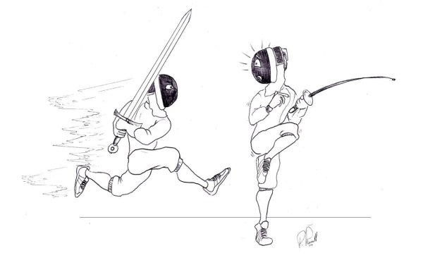 Фехтование карикатуры