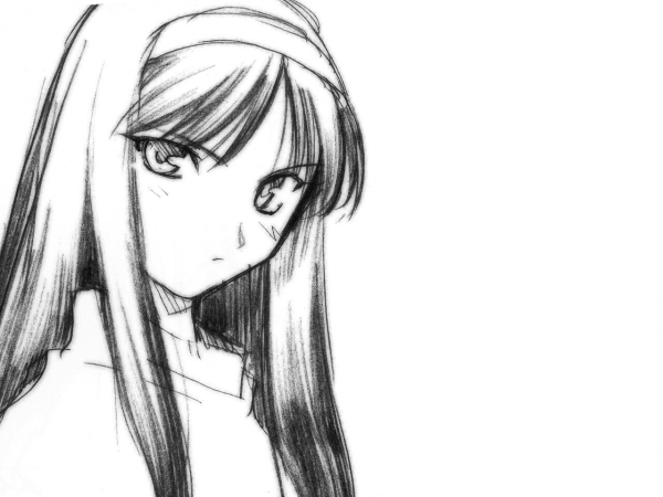 Рисунки аниме девушек карандашом