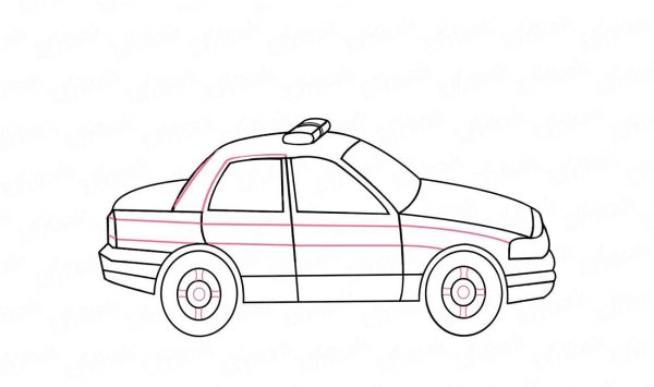Полицейская машина рисунок
