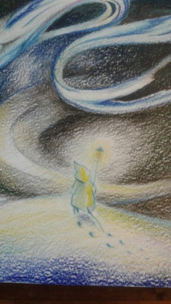 Метель цветными карандашами