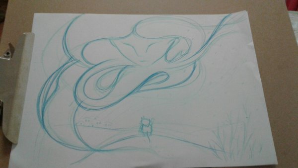 Вьюга нарисовать цветным карандашом