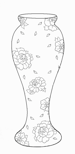 Ваза для цветов раскраска