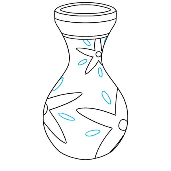 Поэтапное рисование вазы с цветами