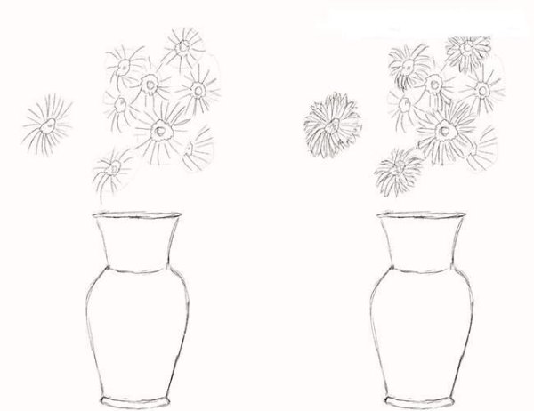 Эскиз вазы карандашом