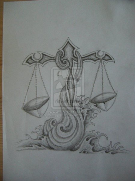 Весы тату эскиз