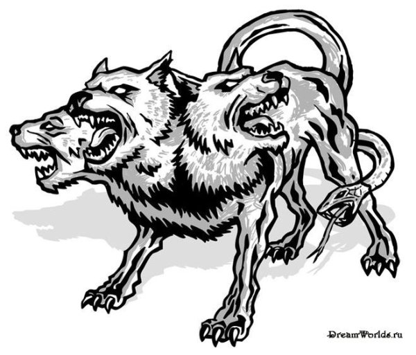 Цербер рисунок карандашом