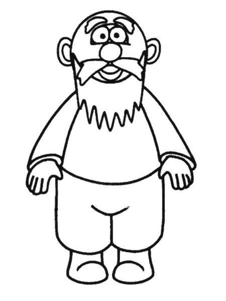 Портрет старика карандашом