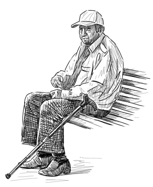 Старик карандашом