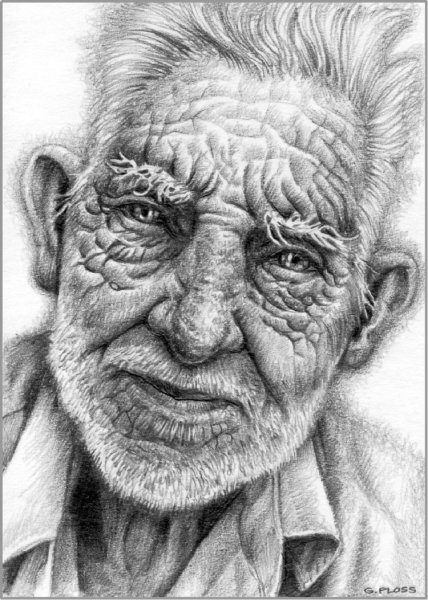 Портреты пожилых людей карандашом