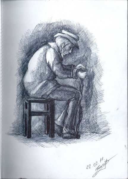 Старик карандашом