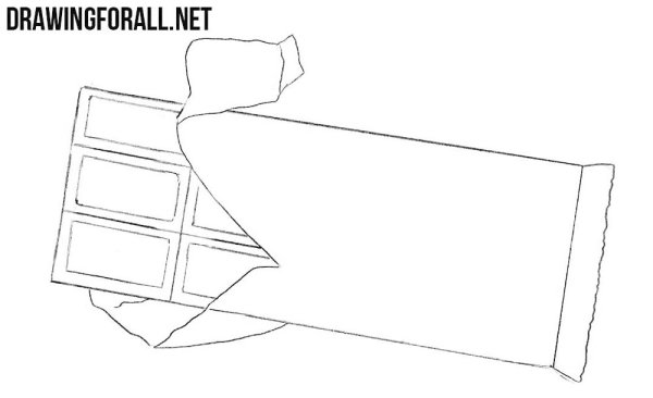 Рисунок шоколадки карандашом легко