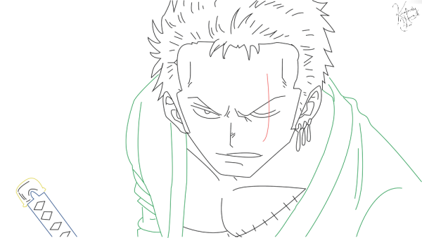 Зоро Ван Пис карандашом