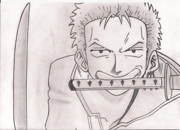 Зоро Ван Пис карандашом