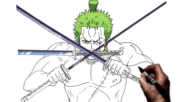 Ван Пис Зоро рисовать