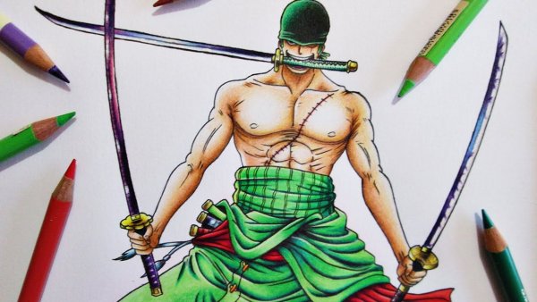 Зоро Ван Пис рисунок