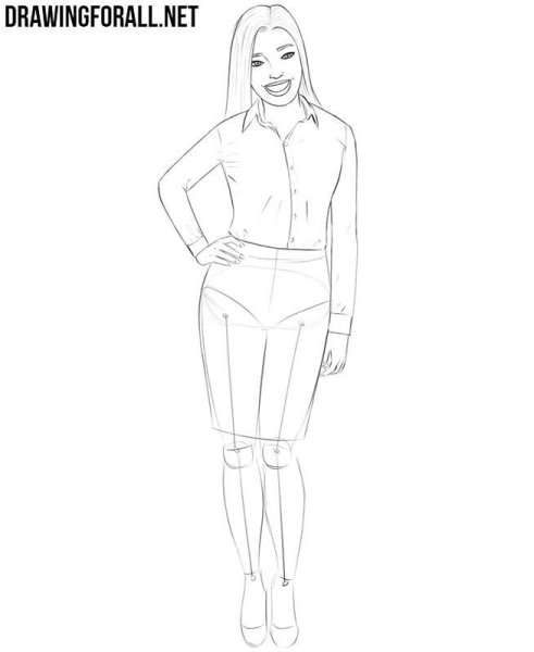 Портрет в полный рост карандашом