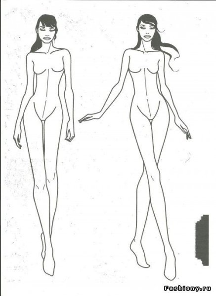 Фигура девушки карандашом в полный рост
