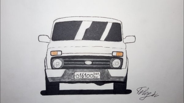 ВАЗ 2121 рисунок спереди