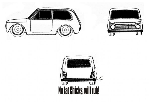 Нива 2121 вид сбоку контур