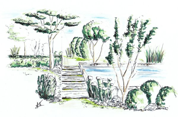 Ландшафт легко для рисования