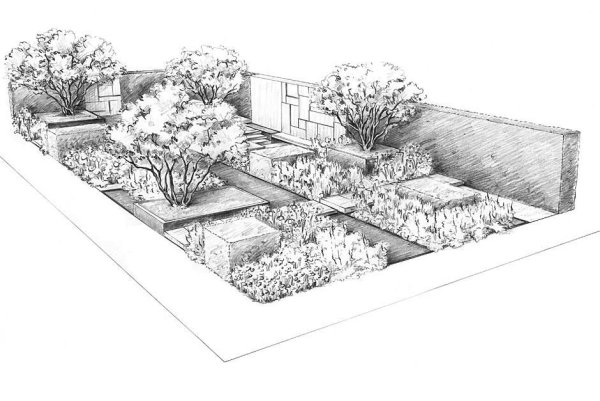 Цветник в перспективе