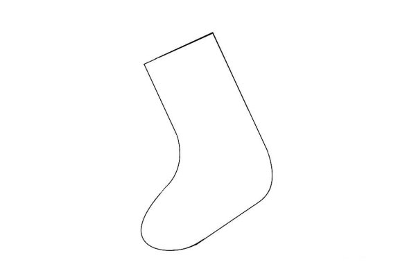 Новогодний носок трафарет