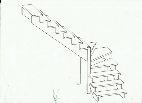 Лестница карандашом