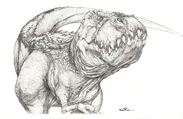 Скетч динозавра Тирекс