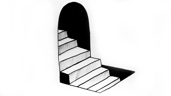 Стремянка сбоку вектор