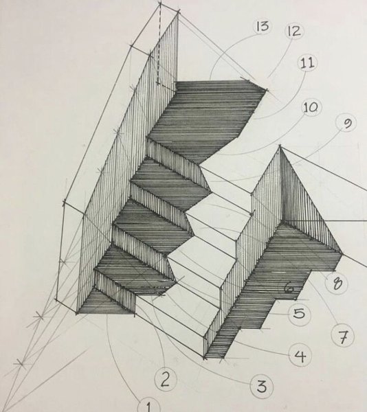 Эскизы деревянных лестниц