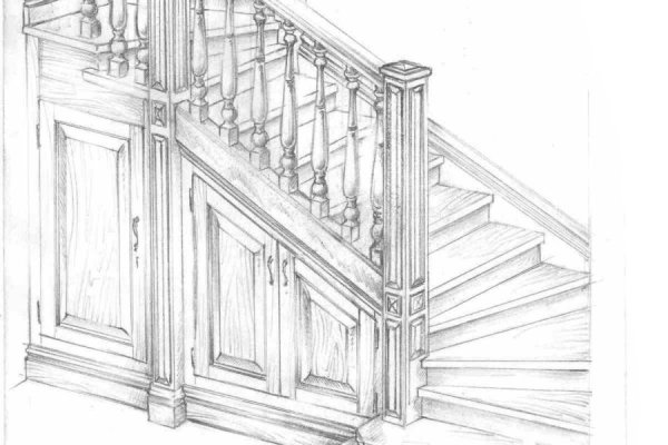 Винтовая лестница в перспективе