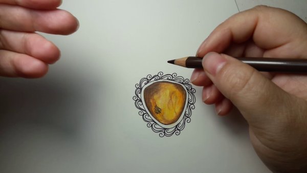 Янтарь рисунок карандашом