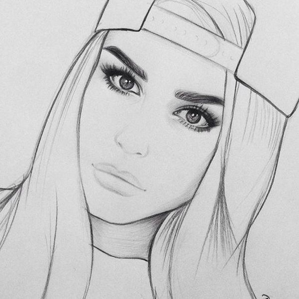 Рисунок девушки карандашом
