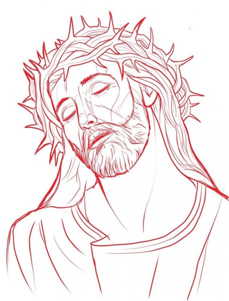 Иисус в терновом венце тату