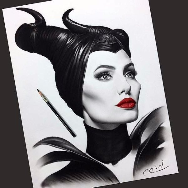 Злодейки Дисней карандашом